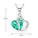 KATGI Fashion Cyan Crystals Heart Shape Pendant Necklace