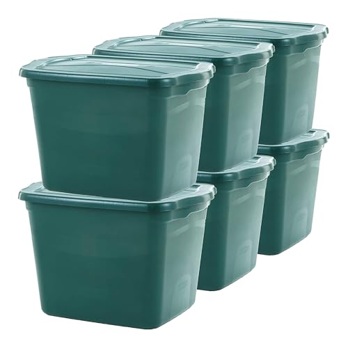 Rubbermaid ECOSense Storage Containers with Lids, 18 Gal - 6 Pack, Durable and Reusable Stackable...