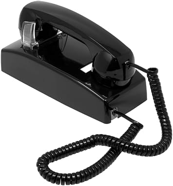 Industrial No Dial No keypad, Nodial Wall Phone with Ringer - Black