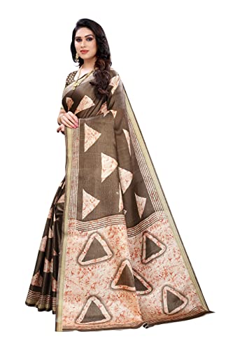 Image of Sidhidata Women's Printed Art Silk Saree With Blouse Piece (Free Size)