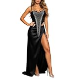 Halloween-Korsett für Damen, Mieder mit Kette und genoppter Knochenstruktur zum Abnehmen, trägerloses Oberteil mit integrierten Polstern für Bühnenparty oder Outfits, Schwarz , XL