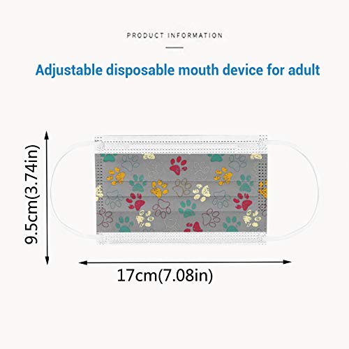 Hozxclle 50 Pcs Disposable Face Mäsks With Designs For Adult Cute Animal Paw Print_Masks 3 Ply Breathable Face Protections thumb #8