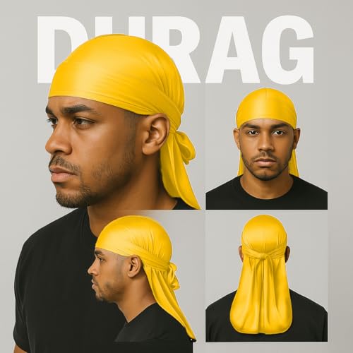 Image of Premium Durag Pack for Men, Silky Doo Rag Cap for 360 540 720 Waves