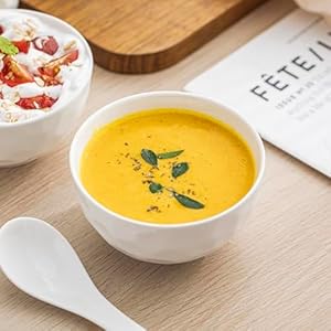 Porcelain Soup Bowls, 4.5 Inch Oatmeal Bowls, Kitchen Bowl Set, Ice Cream Bowls, Microwave and Dishwasher Safe, Set of 6 Porcelain Soup Bowls 45 Inch Oatmeal Bowls Kitchen Bowl Set Ice Cream Bowls Microwave and Dishwasher Safe Set of 6