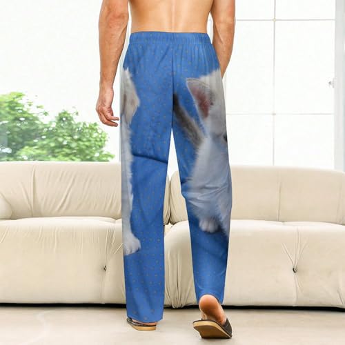 Bas de pyjama femme imprimé chaton et chiot en taille S - 2