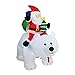 GDYJP Noël Gonflable Gonflable Santa Claus équitation Ours Polaire noël poupée poupée poupée poupée de poupée d'intérieur Jardin extérieur de Noël Xmas (Color : A, Taille : 2.1 * 1.7m)