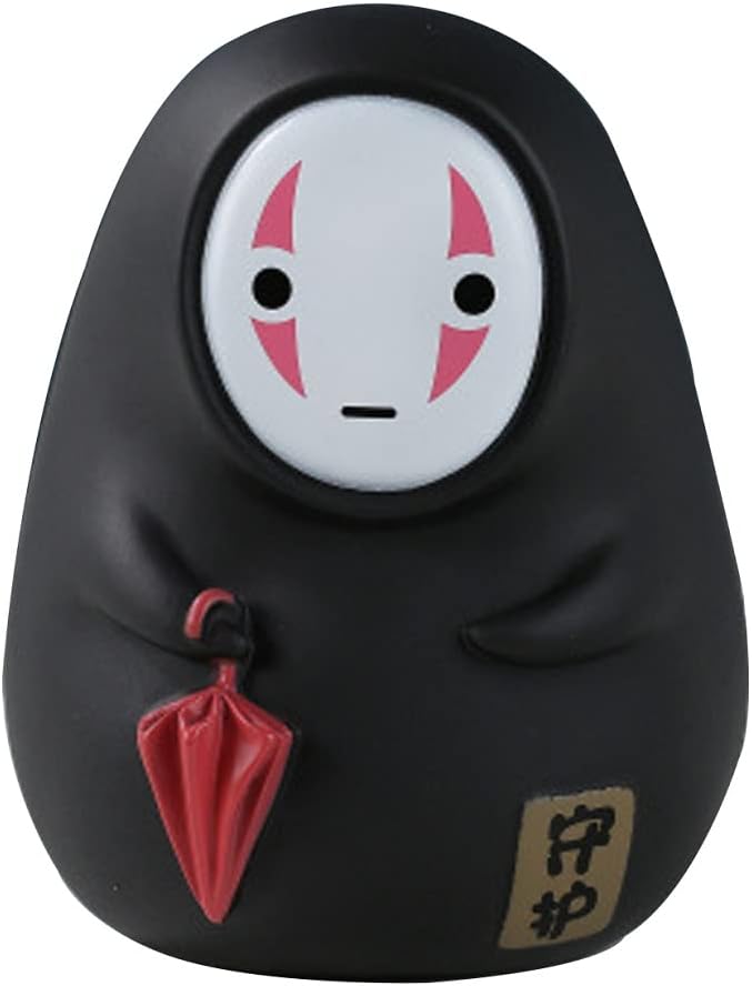 1Pc Cartoon No Face Man Coin Bank Kids Coin Bank Cute Anime Latex Ligurine Large Capacity Money Banks with Opening Best Christmas Birthday for Kids Boys Girls Home Decoration