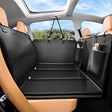 YFChangle Hard Bottom Dog Car Seat Cover for Back Seat – Waterproof Nonslip Hammock Extender for Trucks & SUVs, Heavy Duty Pet Protector, Black Faux Leather