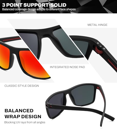 Image of FEISEDY Polarized Sunglasses for Men and Women Lightweight Frame Sun Glasses with UV400 Protection for Driving Fishing B0301