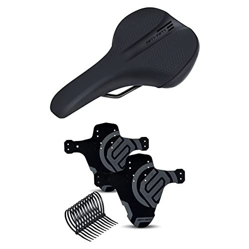 Fifty-Fifty Mountain Bike Saddle, Comfortable Memory Foam Bike Seat, Mountain Bike Fender, Mtb Mudguard, Front And Rear Compatible Bicycle Mudguard, Fits 26", 27.5", 29" #TOP27