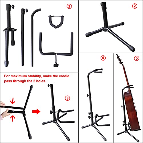 rayzm support de guitare avec réglage de la hauteur, support vertical en métal pour guitares acoustiques/électriques… - Les Beatles, Paul McCartney, John Lennon, RIngo Starr, George Harrison rayzm support de guitare avec réglage de la hauteur, support vertical en métal pour guitares acoustiques/électriques… – Image 5