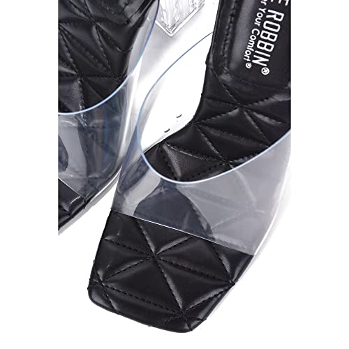 Pensy Square Toe Clear Block High Heels (Pensy)2