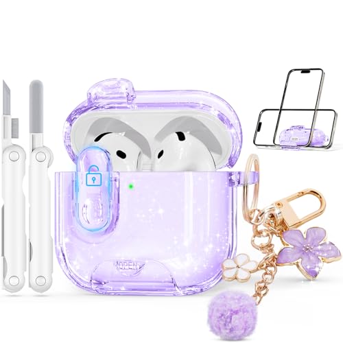 Image of for AirPods 4 Case 2024 with Lock,Glitter Purple