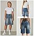 Glomblig Girl's Jean Shorts Vintage Wash Cute Y2K Mid Waist Straight Leg Denim Shorts Trendy Teen Girls Fashion Size 16 Blue