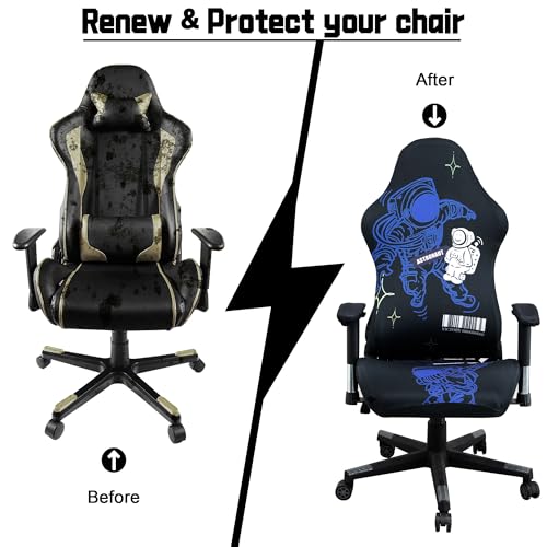Image of BIETYONE Gaming Chair Covers (No Chair),Office Computer Chair Cover,Jacquard Stretch Prevent Cat Scratching Computer Chair Slipcovers,for Gamer Computer Chair Replacement Protector Cover,Astronaut
