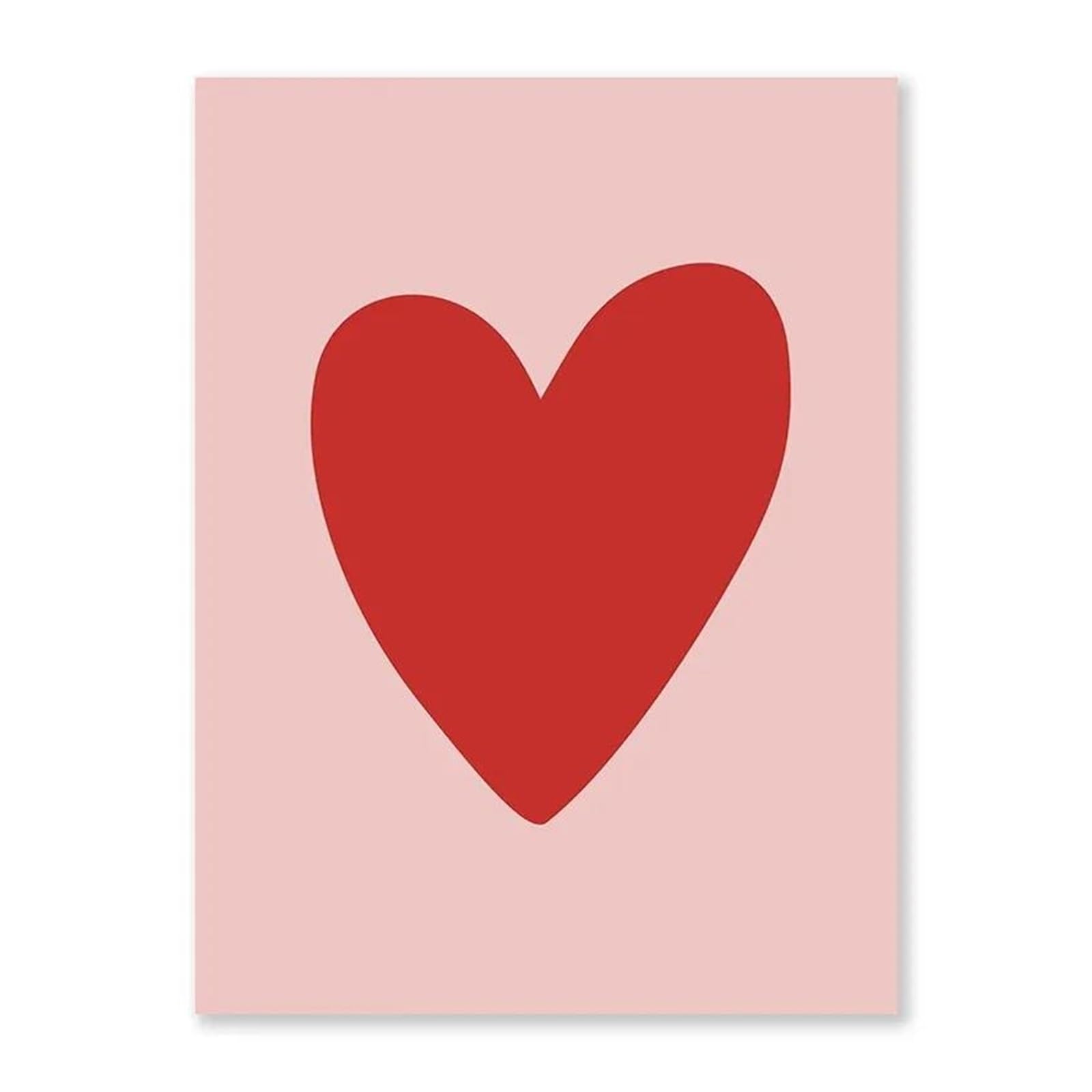 Tableaux Décoration Murale Moderne Coeur Rose Saint-Valentin Toile 50x70cm