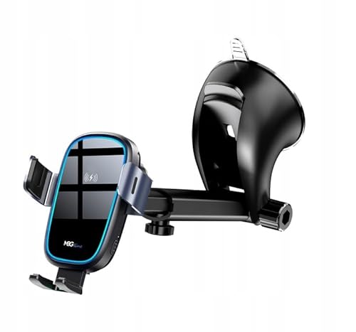 MBG line Soporte para teléfono móvil para Coche con función de Carga Qi inductiva para Coche, máx. 15 W, Soporte de Carga inalámbrico para teléfono de 4,7 a 6,9 Pulgadas, Accesorio para Coche