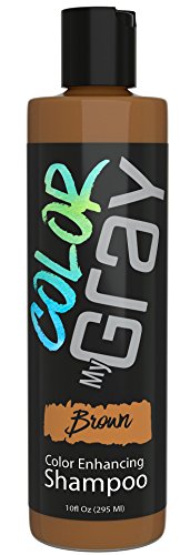Color My Gray Brown Color Depositing Shampoo For All Shades of Brown Hair to Add Temporary Brown Color For Men and Women 10 oz