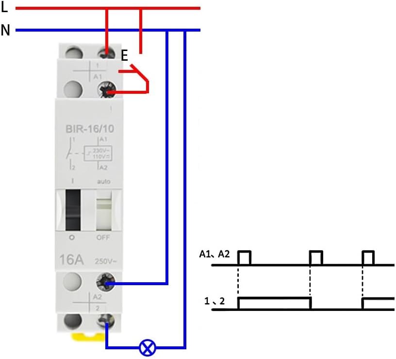 16A AC230V DC110V 24V Dual Voltage Impulse Relay Household Pulse Control Relay Auto Control Relay for Lighting Circuit(AC48V - DC24V)