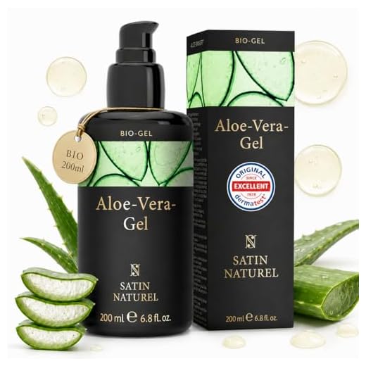 Aloe Vera Gel BIO 200ml - Das Beste der Aloe Vera Pflanze - Vegan - Natürliche After Sun Pflege - Skincare - Bei Sonnenbrand & als Feuchtigkeitscreme Gesicht - Satin Naturel - Naturkosmetik
