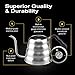 Bean Envy Pour Over Coffee Kettle, Small Gooseneck Kettle with Thermometer and Ergonomic handle, Pour Over Kettle Stainless Steel 40 Oz, Gooseneck Tea Kettle for all occasions.