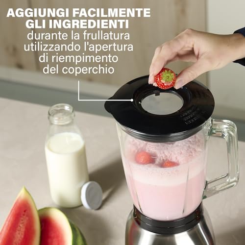 Princess 01.212091.01.001 Frullatore Elettrico da Tavolo, 1000 W, 1.5 Litri, Inossidabile, 4 velocità, Acciaio Inox Spazzolato - Immagine 4