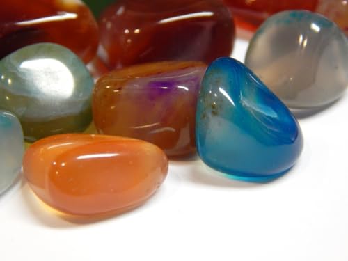 Perlin Pack of 50 Agate Gemstones Semi-Precious Stones Beads 9 mm ~ 15 mm Tumbled Stones Gemstone Semi-Precious Stone for Gemstone Game for Treasure Hunting and Decoration (Multi-Colour) - Image 2