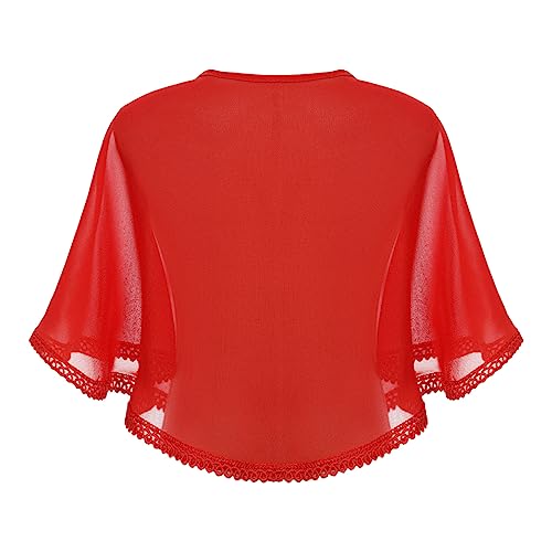 JanJean Kids Short Sleeve Lace Bolero Shrug Girls Summer Sheer Cover Up Blouse Cardigan for Birthday Wedding Party2