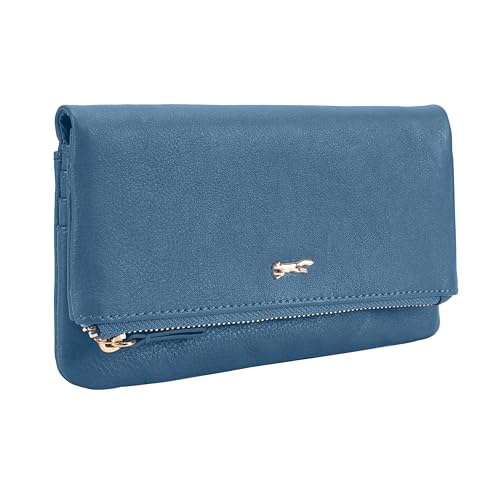 Image of Paul Costelloe KISO Elegant Soft Leather Women Wallet, Bifold and Compact Design, Premium Craftsmanship Everyday Accessory - Multiple Card Slots and Zip Pockets. (Ink Blue)