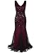 kayamiya Women 1920s Long Prom Gown Beaded Sequin Gatsby Formal Evening Dress