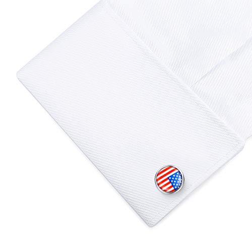 Mancuernillas HONEY BEAR con bandera USA en acero miniatura 4