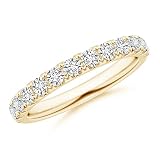 PURE IGNIS Lab Grown Half Eternity Round Diamond Wedding Ring in 14K Yellow Gold for Women (Weight-0.75 Ct, Ring Size-8.5) Wedding, Anniversary, Engagement, Birthday Jewelry Gift For Her