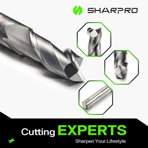 Image of 6MM End Mills 6MM Shank, 2 Flute Carbide Square Endmill with AlCrN Coated, Upcut Spiral CNC Router Bits for Alloy Steel, Metal and Stainless Steel（5PCS）