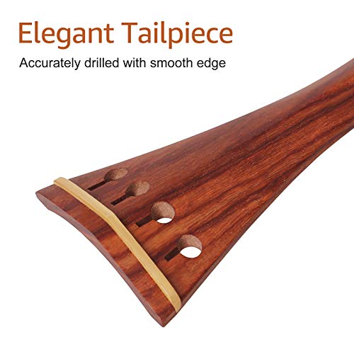 Entemah 4/4 Violin Accessory Parts Set Red Solid Wood with Tailpiece Chin Rest End Pin Tuning Pegs