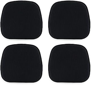 TANYOO Set of 4 Chair Cushion Memory Foam Pads Non Slip Honeycomb Pattern Square 15" x 16" Seat Cover Ultimate Comfort and Softness Cushions (4Pack,Black) 40L x 37W centimetres