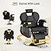 OmySalon All Purpose Hydraulic Barber Chair Recline 360 Degree Swivel Height Adjustable Heavy Duty Hairdresser Chair Beauty Salon Spa Tattoo Styling Barbershop Equipment Gold & Black
