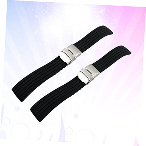 Bracelet silicone 18mm Amosfun imperméable à rayures verticales