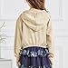 GBTBYS Girls Crop Tops Hoodies Long Sleeve Cute Shirring Design Fashion Pullover Sweatshirts Beige 13-14 Years