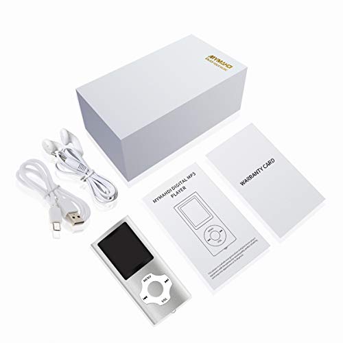 Mymahdi MP3/MP4 Portable Player,1.8 Inch LCD Screen,Max Support 64GB,Silver
