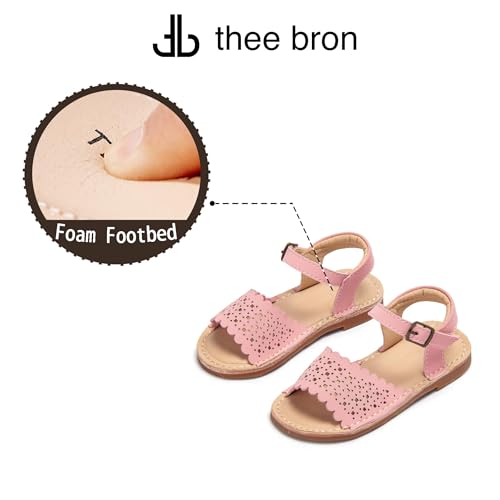 Image of THEE BRON Toddler Girls Vintage Open Toe Sandals Cushioned Comfy Summer Dress Shoes