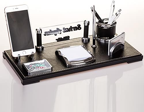 Ofistike Babil Masa İsimliği Kabartma Yazı Deri Ofis Masaüstü İsimlik Seti - Görsel 5