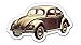 BRISA VW Collection - Volkswagen Refrigerator Office Pinboard Magnets with Beetle Motifs (3-Piece Set/Classic/Multicolor)