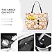 REVENEVER Beach Tote Bag for Women Foldable Waterproof and Sandproof Tote Bag with Zipper Orange Hibiscus Flower Print Beach Bag Large Travel Bag
