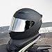 JQF Gear Full Face Helmet Black Motorcycle Motorbike Street Bike Racing Helmets for Adults WS-607 DOT Approved (with Chrome Silver, XXL)