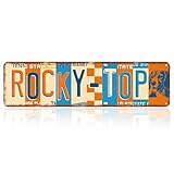 Tennessee Rocky Top Metal Tin Sign Retro Rocky Top Wall Decor Street Signs for Dorm Fan Cave and Game Day Home Wall Decoration 4x14.7 Inch