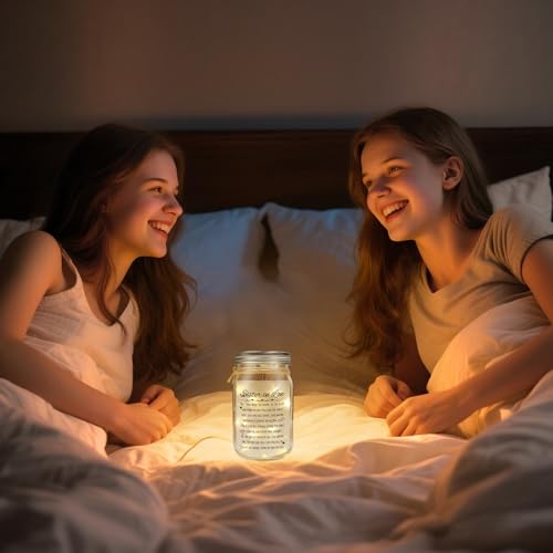 Image of Sister-in-Law Mason Jar Night Light,Sister-in-Law Gifts for Women Best Sister-in-Law Birthday Gifts for New Sister-in-Law Thanksgiving Christmas