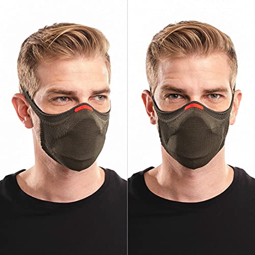 Máscara Fiber Knit Sport + Filtro de Proteção + Suporte (Verde Militar, G)