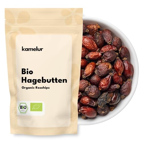Kamelur 1kg BIO Hagebutten getrocknet & ohne Zusätze, für Hagebuttentee BIO ganze & getrocknete Hagebutten
