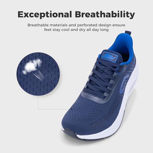 Image of GANNOU Wide Toe Box Shoes for Men Arch Support Walking Shoes Plantar Fasciitis Orthotic Tennis Sneakers
