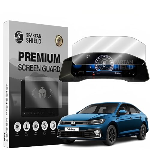 Spartan Shield Instrument Cluster Screen Guard For VOLKSWAGEN VIRTUS || 9H Digital Display Protector || VW VIrtus Car Screen Accessories [Not Tempered Glass] (CLUSTER)